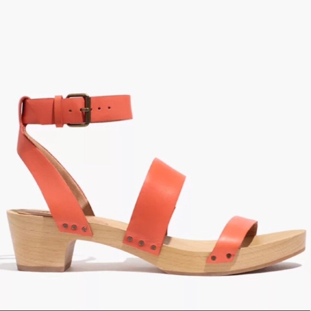 Madewell leather ankle-strap clog sandals